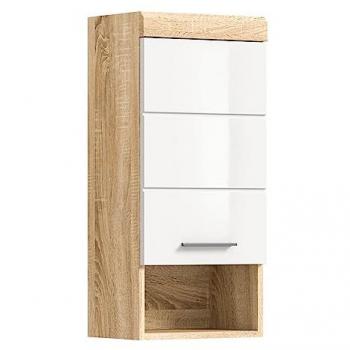 Meuble de Rangement Lambada 1 Porte Chêne Clair et Blanc