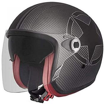 Casque Jet Noir Premier Vintage Carbon Star S