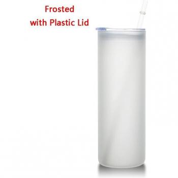 Gobelet slim 20oz en verre avec couvercle et paille pour mariage