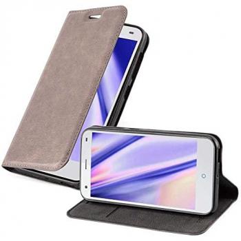 Funda de Cuero ZTE BLADE S6 Marrón Café con Cierre Magnético