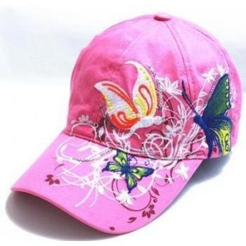 Lady Bloom Snapback with Embroidered Butterfly Pattern