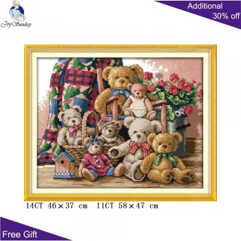 Joy Sunday Bear Family DIY Cross Stitch Kit