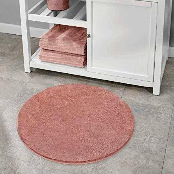 VANZAVANZU Non Slip Bath Mat Round Thickened Bath Rug for Bathroom Absorbent Ultra Soft Bathroom Mat Rug Fluffy Microfiber Bedside Rug Carpet Floor Mat