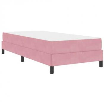Lit boxspring matelas rose velours 100 × 200 cm – vidaXL