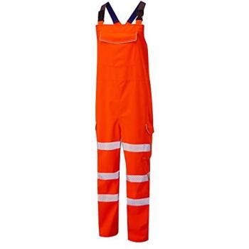 Leo EcoViz Men’s 2XL Orange Hi‑Visible Work Bib with Brace System – Northam Series