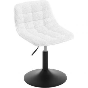 WOLTU Bar Sgabello Alt. Variabile Ciniglia Bianco