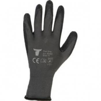 Gants Flex Grip avec préhension, latex naturel, gris/noirs, taille 11
