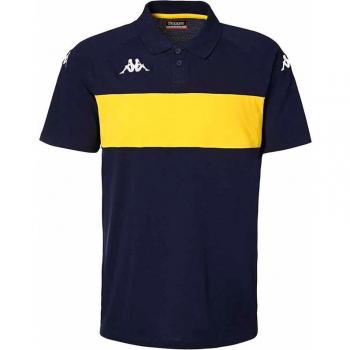Kappa Marine‑Yellow Chrome Short Sleeve Polo – L