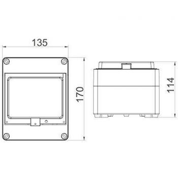 Ensemble de distribution IP65 : 4 modules en ligne
