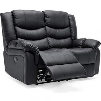 Seattle Bonded Leather High Back Electric Recliner Sofa