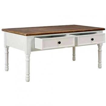 VidaXL Tavolino Bianco per Caffè 100x55x45 cm in Legno