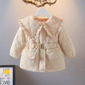 Girls' Solid Color Winter Coat