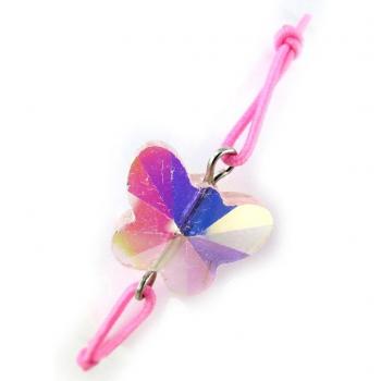 Pulsera Rosa con Diseño de Mariposa