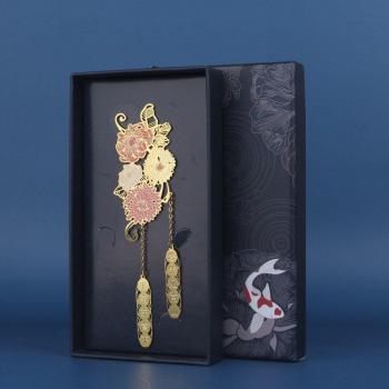 Marque-page en métal creux Lotus