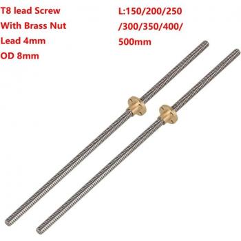T8 Threaded Rods with Brass Nut for 3D Printer Z Axis