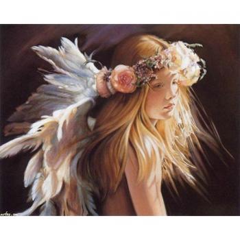 Disegno a Diamante 5D Angelino per Bambini Cristo Bordato Completo 20x30cm