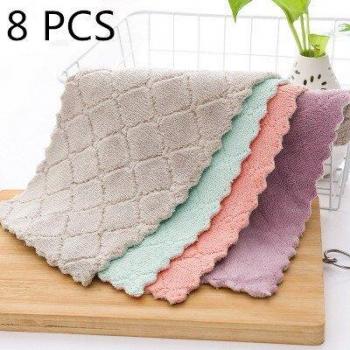 8pcs Microfiber Scouring Pads