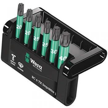 WERA 05057693001 1/4 INCH Drive TORX Impact Bit Set and Carrying Case (6 Piece)
