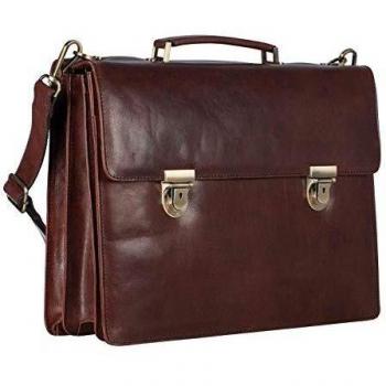 Leonhard Heyden 42 cm Aktentasche – Rotbraune Eleganz