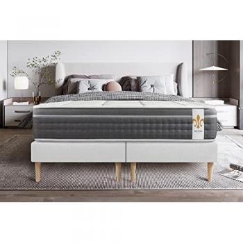 Ensemble matelas ressorts et sommier Blanc