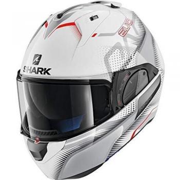 Shark Evo-one 2 Klapphelm weiß grau rot WSR Größe S