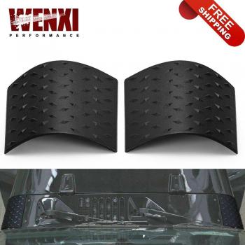 Accesorios de capó para Jeep Wrangler JK Rubicon Sahara, cubierta exterior de ABS, color negro, 2 piezas