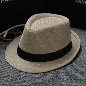 Fedora de paja unisex con diseño triturable