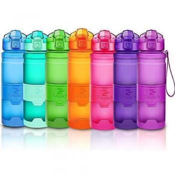 ZOUNICH Best Sports Water Bottle Leak Proof 400ml BPA Free Tritan Drink Bottles with Lock Cover for Sports