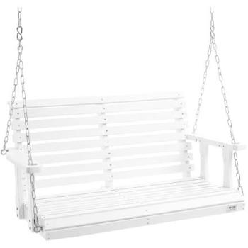 Heavy Duty 4‑ft Outdoor Wooden Swing Chair – VEVOR Bench with Hanging Chains