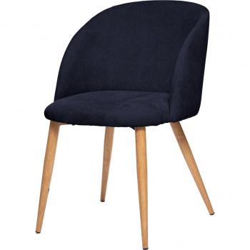 Sillón de Comedor Celeste Azul con Pana y Patas de Metal
