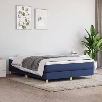 Modrý rám postele 140 x 190 cm textil