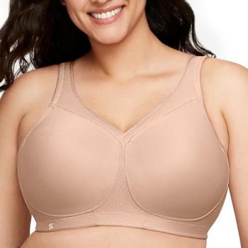 Glamorise MagicLift Seamless Sports Bra – Female, Tan, 38-B
