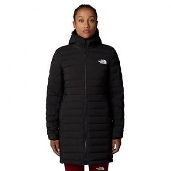 Chaqueta con capucha The North Face Belleview Long Stretch Down negra mujer