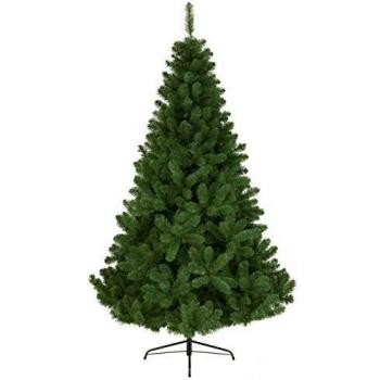 Finto Albero di Natale Verticale da 150 cm con 340 Rami e Base in Metallo, Colore Verde