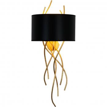 Schwarz/goldene Wandleuchte Elba Corto