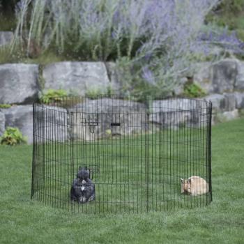 Kerbl Outdoor Pet Barrier with Door Silver