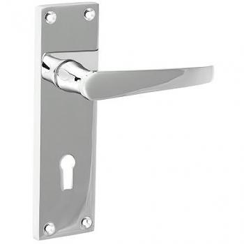 Victorian Straight Lock Handles in Polished Chrome – Two‑Piece Bundle