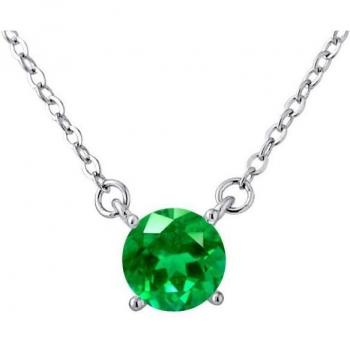 Luxe Émeraude – Collier solitaire LOVA LOLA VAN DER KEEN en argent sterling