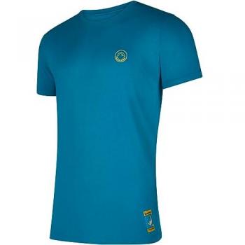 La Sportiva Climbing on the Moon T-Shirt blau capri kurzarm
