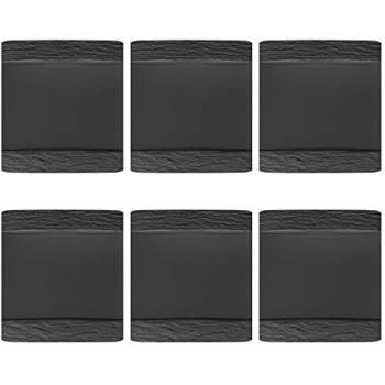 Villeroy & Boch 28 x 28 cm Quadratischer Tellersatz – 6 Stück, Schwarz