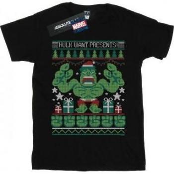 T-shirt Marvel Hulk Voglio Ricevere Regali Uomo Fair Isle