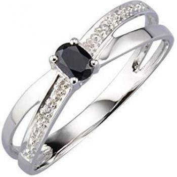 KLiNGEL Damen‑Ring 375 g, Weißgold mit blauen und roten Saphiren