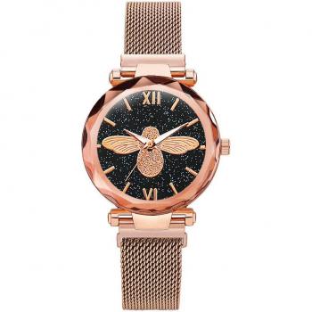 Montre de Luxe en Maille Étoilée avec Cristaux pour Femmes