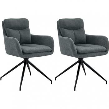 Sedie Somers 2x1 – Set da Pranzo in Grigio Scuro