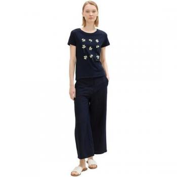Tom Tailor Denim Shirt für Damen – Motivdruck – M – Dunkelblau