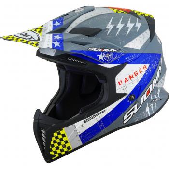 Casco Moto Cross Enduro Suomy X‑WING JETFIGHTER Opaco Blu XL