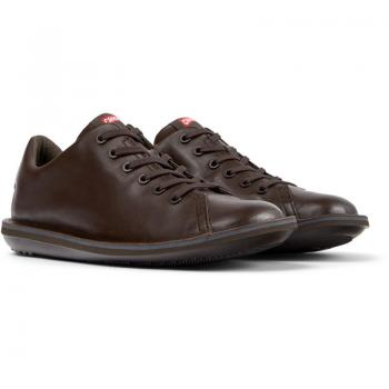 Camper Beetle zapatos de blucher marrón oscuro piel para hombre