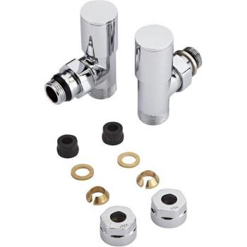 Coppia Valvole Termosifoni Scaldasalviette 3/4” Hudson Reed con Adattatori Ø12mm Rame