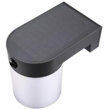 Aplique solar negro con sensor 4W, 500 lm, 3CCT y regulación térmica