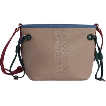 Bolso Bandolera Don Algodón Negra Sintética para Mujer con Cremallera